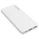 LogiLink Powerbank 10000mAh 2 x USB Smartphone Akku flach extern weiß