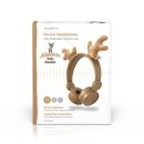 Kabelgebundene Kopfhörer | 1,2 m rundes Kabel | On-Ear | Abnehmbare magnetische Ohren | Rudy Reindeer | Braun