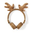 Kabelgebundene Kopfhörer | 1,2 m rundes Kabel | On-Ear | Abnehmbare magnetische Ohren | Rudy Reindeer | Braun