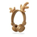 Kabelgebundene Kopfhörer | 1,2 m rundes Kabel | On-Ear | Abnehmbare magnetische Ohren | Rudy Reindeer | Braun