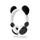 Kabelgebundene Kopfhörer | 1,2 m rundes Kabel | On-Ear | Abnehmbare magnetische Ohren | Patty Panda | Weiß