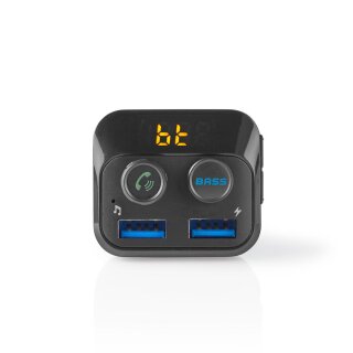 Auto-UKW-Sender | Bluetooth® | Bass Boost | MicroSD-Kartensteckplatz | Freisprechfunktion | 2 x USB