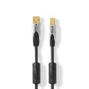 USB 2.0-Kabel | A-Stecker – B-Stecker | 1,80 m | Anthrazit