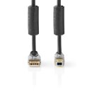 USB 2.0-Kabel | A-Stecker – B-Stecker | 1,80 m | Anthrazit