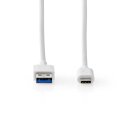USB-3.1-Kabel (Gen2) | USB-C™-Stecker – A-Stecker | 1,0 m | Weiß