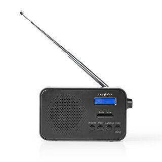 DAB+-Radio | 3,6 W | UKW | Uhr- und Alarmfunktion | Schwarz