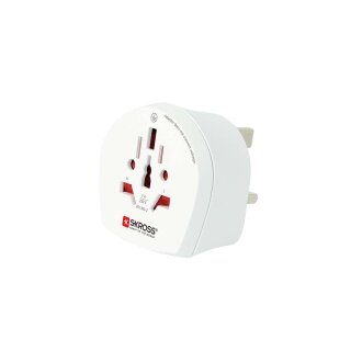 Reisestecker Adapter Strom World -> GB England Großbrittanien UK Schutzkontakt Stecker