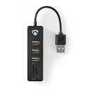 USB 2.0 Verteiler 3-fach 3 Ports USB-HUB Weiche + SD Cardreader Splitter PC