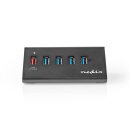 5 Port USB 3.0 Hub QC3.0 / USB 3.2 Verteiler Weiche Aktiv mit Netzteil 5Gbps Highspeed