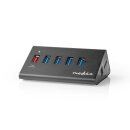 5 Port USB 3.0 Hub QC3.0 / USB 3.2 Verteiler Weiche Aktiv mit Netzteil 5Gbps Highspeed