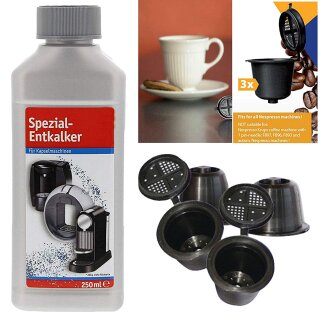 Set für Nespresso Coffeeduck + Entkalker Kapsel zum selber füllen wiederverwendbar