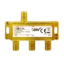 3-fach 24k Antennen-verteiler F-Stecker DC-Durchlass TV...