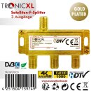 3-fach Antennen-verteiler F-Stecker DC-Durchlass TV...