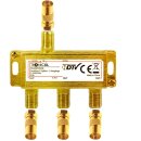 3-Fach Gold Koaxverteiler Antennenverteiler Verteiler Koax Buchse TV Splitter Adapter