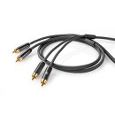 1m HD Audio 24k vergoldet Cinchkabel Stereo 2x Cinch RCA Chinch Stecker