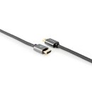 2m 4K 60Hz Highend Alu HDMI-Kabel mit Ethernet Profi Stecker Baumwollstoff Nylon Kabel