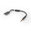 Highend HD Audio Kabel 1x 3,5mm Klinke - 2 x Klinkenbuchse Headset Splitter Verteiler für Kopfhörer