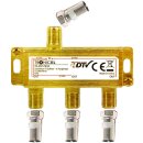 3fach gold Breitband Kabel Verteiler 3-Fach TV Sat Splitter BK CATV