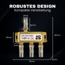 3fach gold Breitband Kabel Verteiler 3-Fach TV Sat Splitter BK CATV