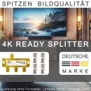 3fach gold Breitband Kabel Verteiler 3-Fach TV Sat...