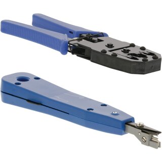 LSA Werkzeug Set Auflegewerkzeug + Crimp Zange  RJ45 RJ11 RJ10
