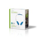 Kinder Kopfhörer weiß blau mit Lautstärke Begrenzung kabelgebunden 3,5mm