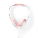 Kinder Kopfhörer mit Lautstärke Begrenzung Pink rosa weiß kabelgebunden mit Kabel