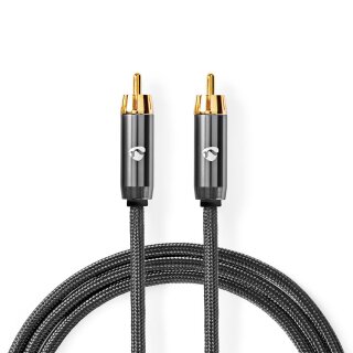 Digital Audiokabel Cinch-Stecker Chinch RCA Kabel mit Stahl Geflecht ummantelt HQ