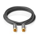 Digital Audiokabel Cinch-Stecker Chinch RCA Kabel mit Stahl Geflecht ummantelt HQ
