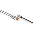 Ultra Highend Subwoofer-Kabel Cinch Stecker an 2x Cinch Stecker 3m RCA Chinch vergoldet