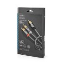 Ultra Highend Subwoofer-Kabel Cinch Stecker an 2x Cinch Stecker 3m RCA Chinch vergoldet