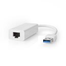 USB 3.0 ( 3.2) Adapter | USB-A-Stecker – RJ45-Buchse | 1 Gbit Ethernet Internet Adapter Weiß