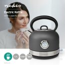 1,7 Liter Wasserkocher Retro Vintage mit Thermometer grau...