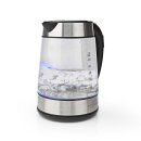 LED Beleuchteter Wasserkocher 1,7l Glas + Edelstahl Temperatur einstellbar