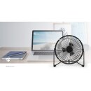 Mini-Ventilator aus Metall | 15 cm Durchmesser | USB-betrieben | Schwarz Tisch