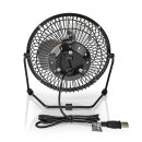 Mini-Ventilator aus Metall | 15 cm Durchmesser | USB-betrieben | Schwarz Tisch