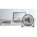 Mini-Ventilator aus Metall | 15 cm Durchmesser | USB-betrieben | Stahlgrau