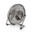 Mini-Ventilator aus Metall | 15 cm Durchmesser | USB-betrieben | Stahlgrau