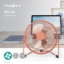 Mini-Ventilator aus Metall | 15 cm Durchmesser | USB-betrieben | Retro-Rosa