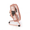 Mini-Ventilator aus Metall | 15 cm Durchmesser | USB-betrieben | Retro-Rosa