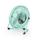 Mini-Ventilator aus Metall | 15 cm Durchmesser | USB-betrieben | Türkis