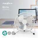 Mini-Ventilator aus Metall | 15 cm Durchmesser | USB-betrieben | Weiß