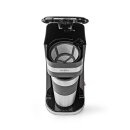 1 Tassen Kaffeemaschine mit Thermobecher 0,42l Mini Filterkaffeemaschine + Dauerfilter silber