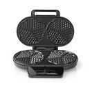 2 x Mini Herz-Form Waffeln Waffeleisen doppelt 2-fach 2 Waffel schwarz Retro Design