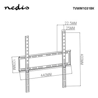 Nedis TV Wandhalterung 23-55 Zoll 35 kg flach Wandhalter Fernseher Halterung 