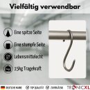 20 Stück S-Haken Fleischhaken Edelstahl Fleischerhaken 80mm x 4mm