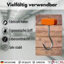 2 Stück Profi Ziehhaken Kunststoffgriff Fleischhaken Fleischerhaken Metzgerei Wild Berghilfe Jäger