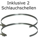 100 mm 6m Abluftschlauch 100mm Set mit Schlauchschelle PVC flexibel für Trockner Klimaanlage Dunstabzug Dunstabzugshaube Klimagerät