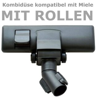 Kombidüse Düse Ersatzteil mit 2 Rollen Rädern für Miele Staubsauger