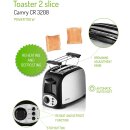 Toaster mit Brötchenaufsatz Edelstahl Schwarz Auftau und Aufback Funktion